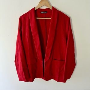 SHEIN Red Blazer Linen Blend Size M US 6